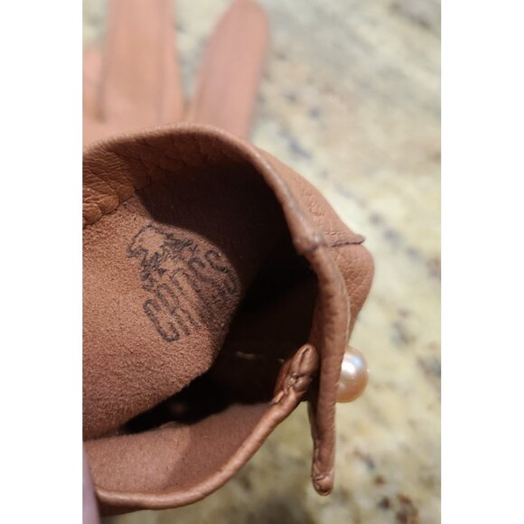 Vintage Mark Cross Gloves Women’s Size S Brown Soft Leather Button Wrist main image 7